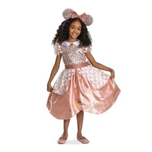 Disney Minnie Mouse Rose Gold Sequin Prestige Child Costume XS 3T-4T